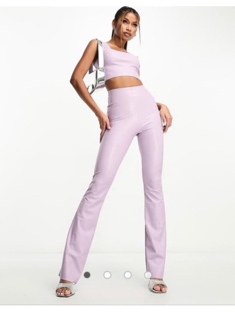 Commando Faux Leather Flare Leggings Lavender Purple Size Medium SLG20